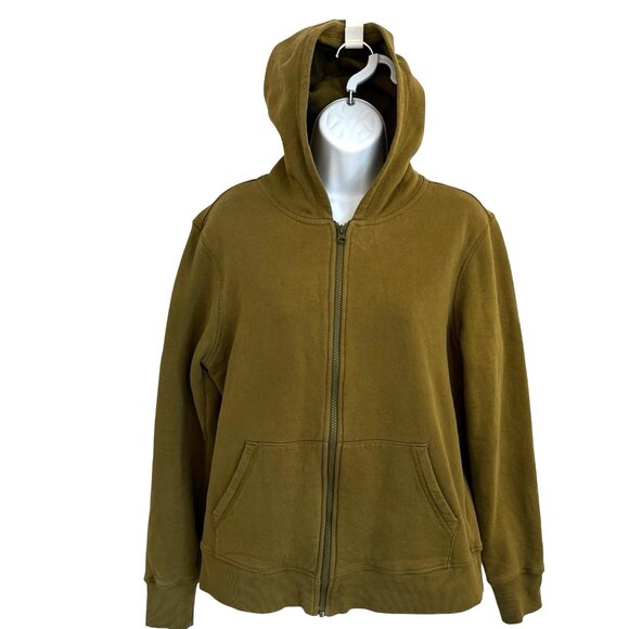Pact Organic Cotton Hoodie Sweatshirt Full Zip Jacket Large Green Sustainable - Picture 2 of 16